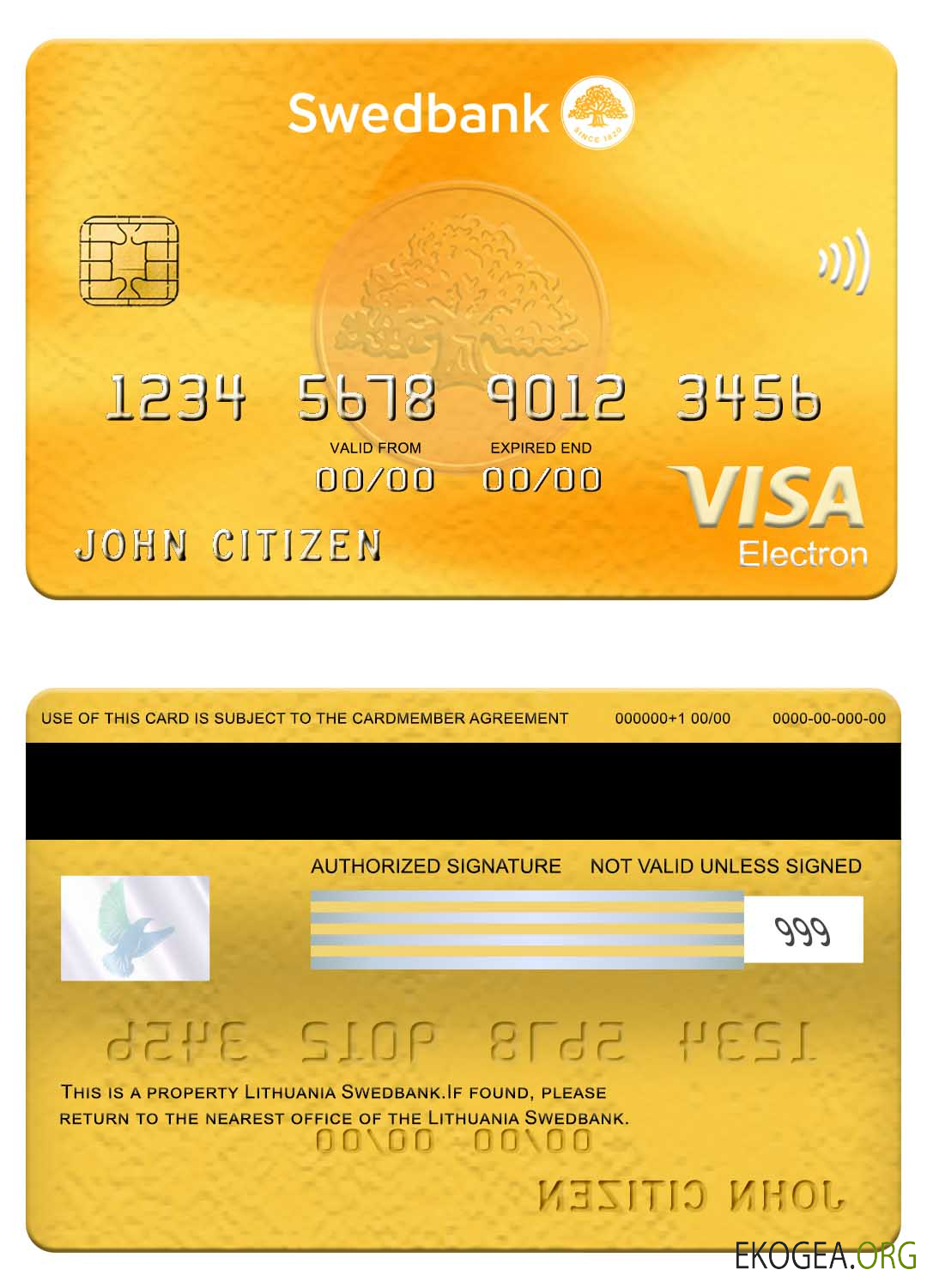 Carte électronique visa Lituanie Swedbank